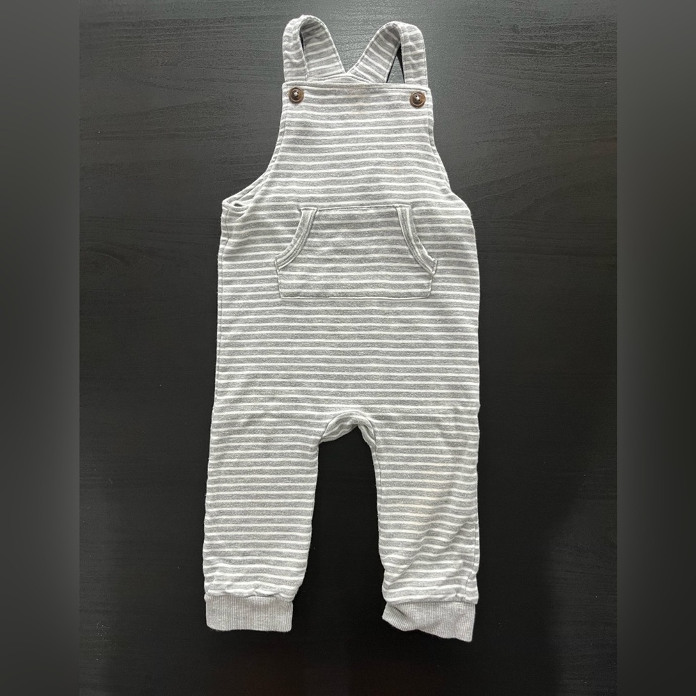 Little Sleepies Play Striped Overalls